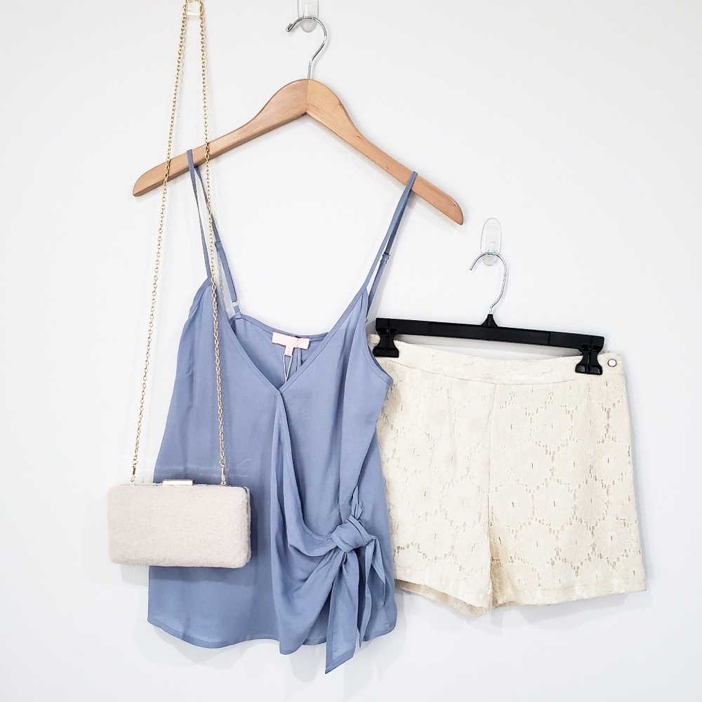 From a Dream Side Tie Tank Top (Blue) - Picture 1 of 7